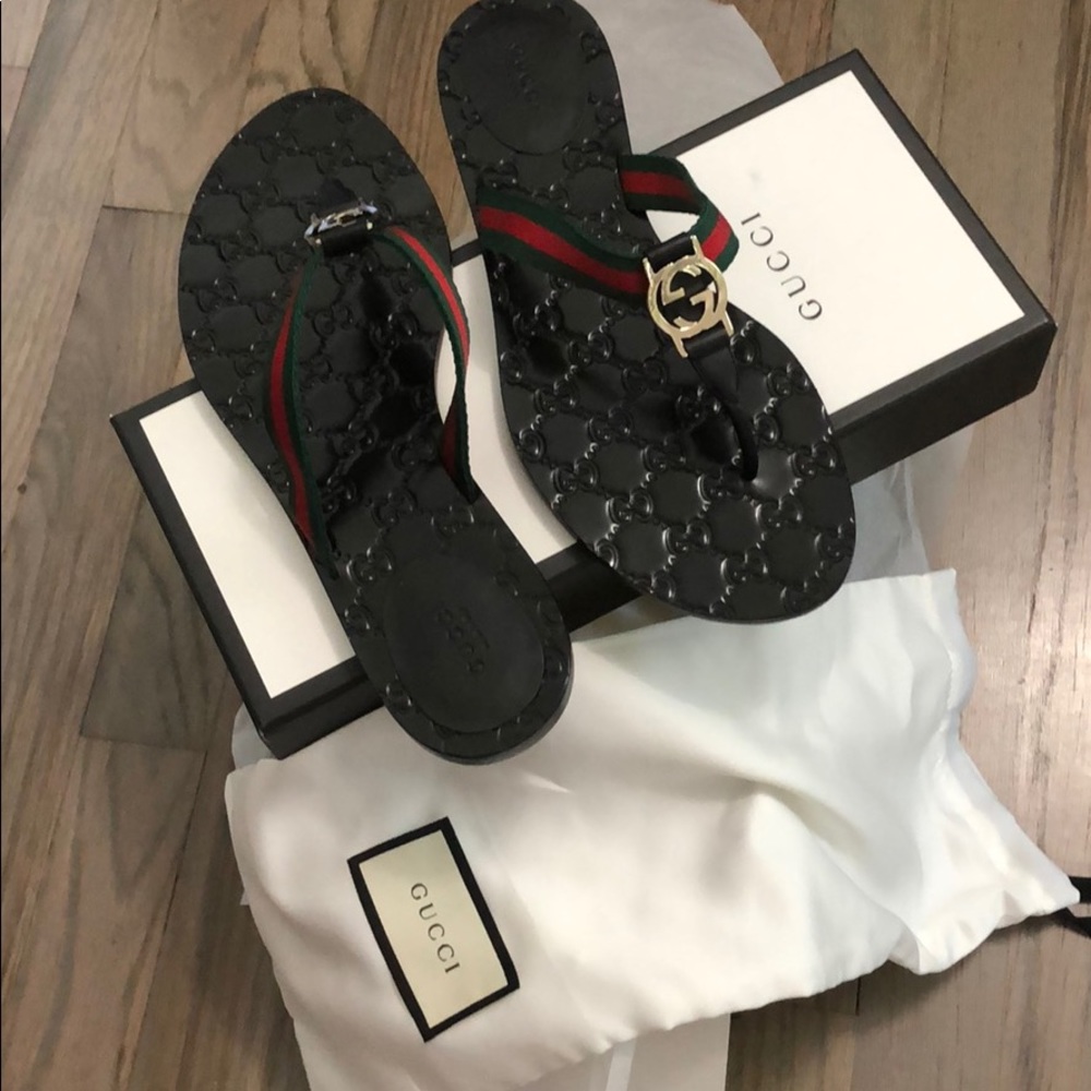 GUCCI GG thong Web sandal, SZ 12US // 42 EU